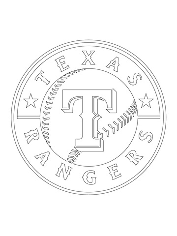 Texas Rangers Logo  Coloring Page